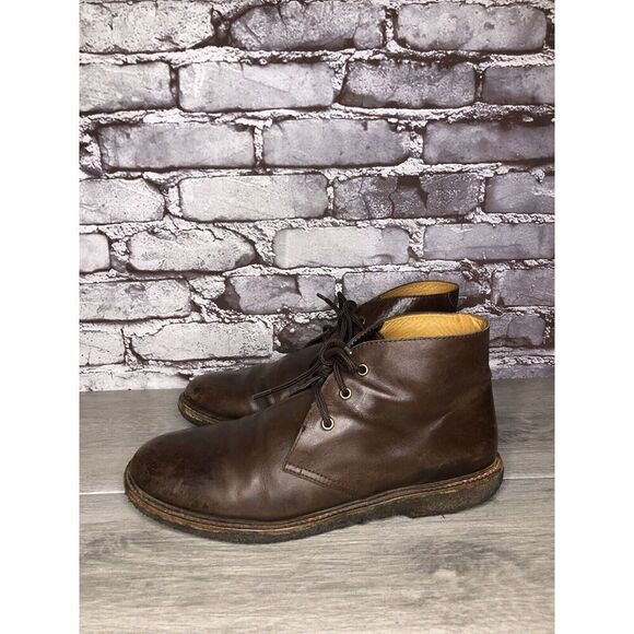 A.P.C Brown Leather Chukka Lace Up Ankle Boots Gum Soles Men Sz 42EU/9M US - Picture 7 of 16